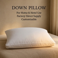 Coussin en duvet d'oie blanc de luxe, garnissage à trois couches, tissu en coton moelleux, certifié RDS, pour hôtel de luxe, maison, personnalisable
