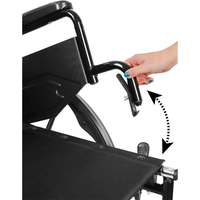 Silla de Ruedas Manual (Ancho del Asiento 15", 16", 17", 18", 19", 20"), Sillas de Ruedas Plegables de Acero Autopropulsadas para Adultos PEPE P10027
