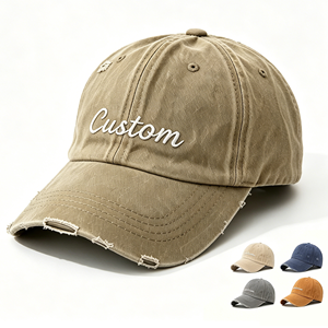 Gorra de Béisbol de Mezclilla de Algodón Lavado con Logotipo Personalizado, Unisex, de Alta Calidad, Estilo Vintage, Bordado 3D, Gorras Retro para Papá - Product Image 1