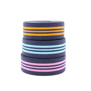 Banda de poliéster de goma elástica colorida sostenible de alta calidad, correa de poliéster sólida, mejor elasticidad, correa de banda gruesa