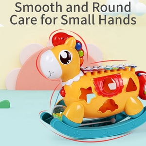 Jouet d'orgue 5 en 1, en forme de cheval à bascule, 8 tons, pour bébé, instrument de musique, xylophone, trieur de formes - Product Image 6