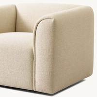 Fauteuil de salon de luxe en tissu avec structure en bois pour l'intérieur de la maison, mobilier OEM