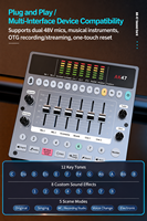 Carte son multiplateforme compatible BT, entrée micro numérique multicanal, carte son pour streaming en direct pour streamer