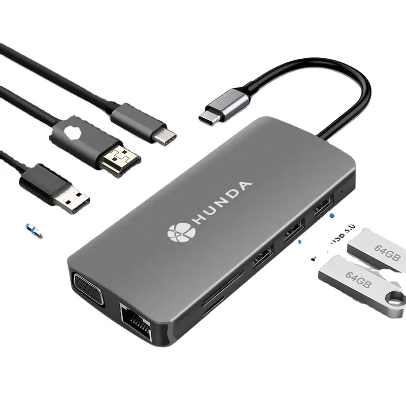 Macbook ssd usbc usb-3.0-hub rj45 mac mini hub usb-c thunderbolt3 USBラップトップドッキングステーション (USBドッキングステーション用)