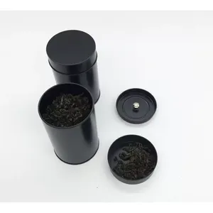 High Quality Empty Round Small <strong>Tin</strong> Canister Airtight Food Grade Coffee Bean <strong>Tin</strong> Containers Double Lid Tea <strong>Tin</strong> - Product Image 2