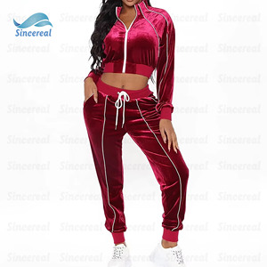 Custom Fashion Sexy Casual Printed Button <strong>Trousers</strong> Regular Jacket Two-piece Suit <strong>Ladies</strong> <strong>Velvet</strong> Two Piece Set Eco-Friendly - Product Image 2