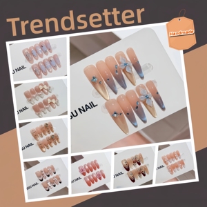 <span class=keywords><strong>Ongles</strong></span> en acrylique de haute qualité à presser, style français, application sur les doigts avec colle, prend en charge la personnalisation en petites séries - Product Image 4