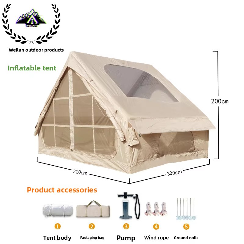 Tente pyramidale 63 210d avec toit en étoile et porte simple