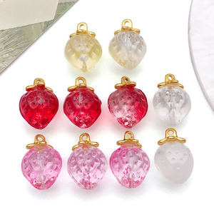 จี้แก้วรูปสตรอเบอร์รี่สำหรับทำเครื่องประดับ DIY อุปกรณ์เสริมแฟชั่นสำหรับทุกเพศ จี้แฟชั่น 10 ชิ้น - Product Image 5