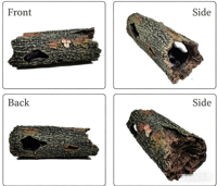 Decoración de Resina con Forma de Tronco de Árbol, Casa Artificial para Peces, Escondite para Reptiles, Adorno de Corteza con Agujeros para Lagartos y Tortugas