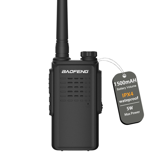 For BFW31E Waterproof IP54 Handheld Analog Walkie Talkie 5W 1500mAh UHF Radio 5km Range FCC Certified Two Way Radio
