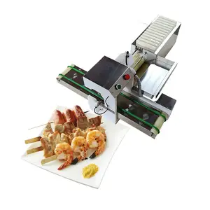 automatic chicken meat stringing automatic satay skewer grill machine