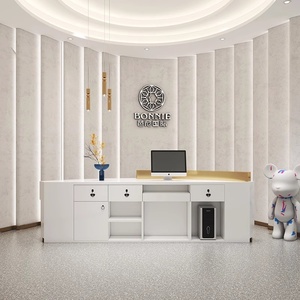 <span class=keywords><strong>Recepción</strong></span> de spa moderna personalizada, salón de belleza, muebles de <span class=keywords><strong>peluquería</strong></span>, <span class=keywords><strong>recepción</strong></span> blanca curvada - Product Image 4