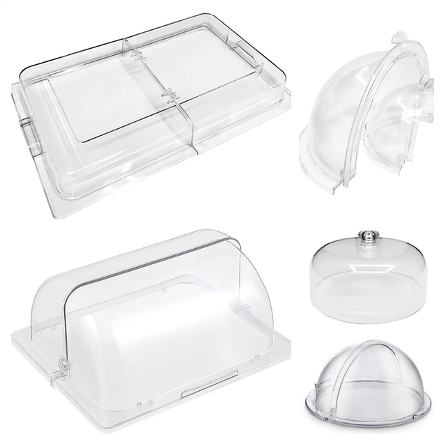 Eco-Friendly Transparent Plastic Cake Carrier Durable Office Cake Stand Holder with Dome Plate Cover PC Material Cake Tools