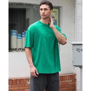 เสื้อยืดคอตตอนผู้ชายทรงโอเวอร์ไซส์ แขนสั้น สวมใส่สบาย ทรงหลวม สีพื้น เรียบง่าย เสื้อยืดพื้นฐาน ผ้าเจอร์ซีย์ ใส่ได้ทั้งชายและหญิง - Product Image 3