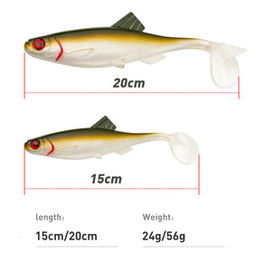 Esca <span class=keywords><strong>Artificiale</strong></span> Morbida in PVC con Coda a T Grande, Vibrazione Unica e Movimento Affondante, 24g 15cm/56g 20cm, <span class=keywords><strong>per</strong></span> Pesca in Mare di <span class=keywords><strong>Spigola</strong></span> - Product Image 2