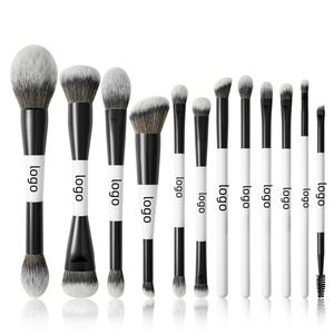 Ensemble de 13 pinceaux de maquillage roses, pinceaux pour fond de teint, fard à paupières, crème, pinceaux à biseau, logo personnalisé, poils synthétiques de haute qualité, outils cosmétiques - Product Image 1