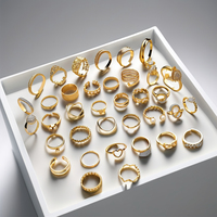Bagues Vintage Set Or Knuckle Serpent Chaîne Anneau Empilable Taille Diamant Forme En Acier Inoxydable Bijoux À La Mode Femmes