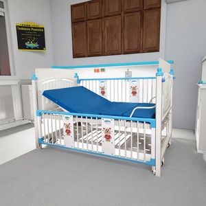 Cama de Hospital Pediátrica Portátil de Metal Ajustable con Asistencia de Gas, con Barandillas Desmontables e Infusión para Centros Diurnos - Product Image 4