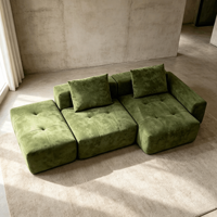 Canapé modulaire compressé en tissu personnalisable avec cadre en bois massif sous vide pour salon