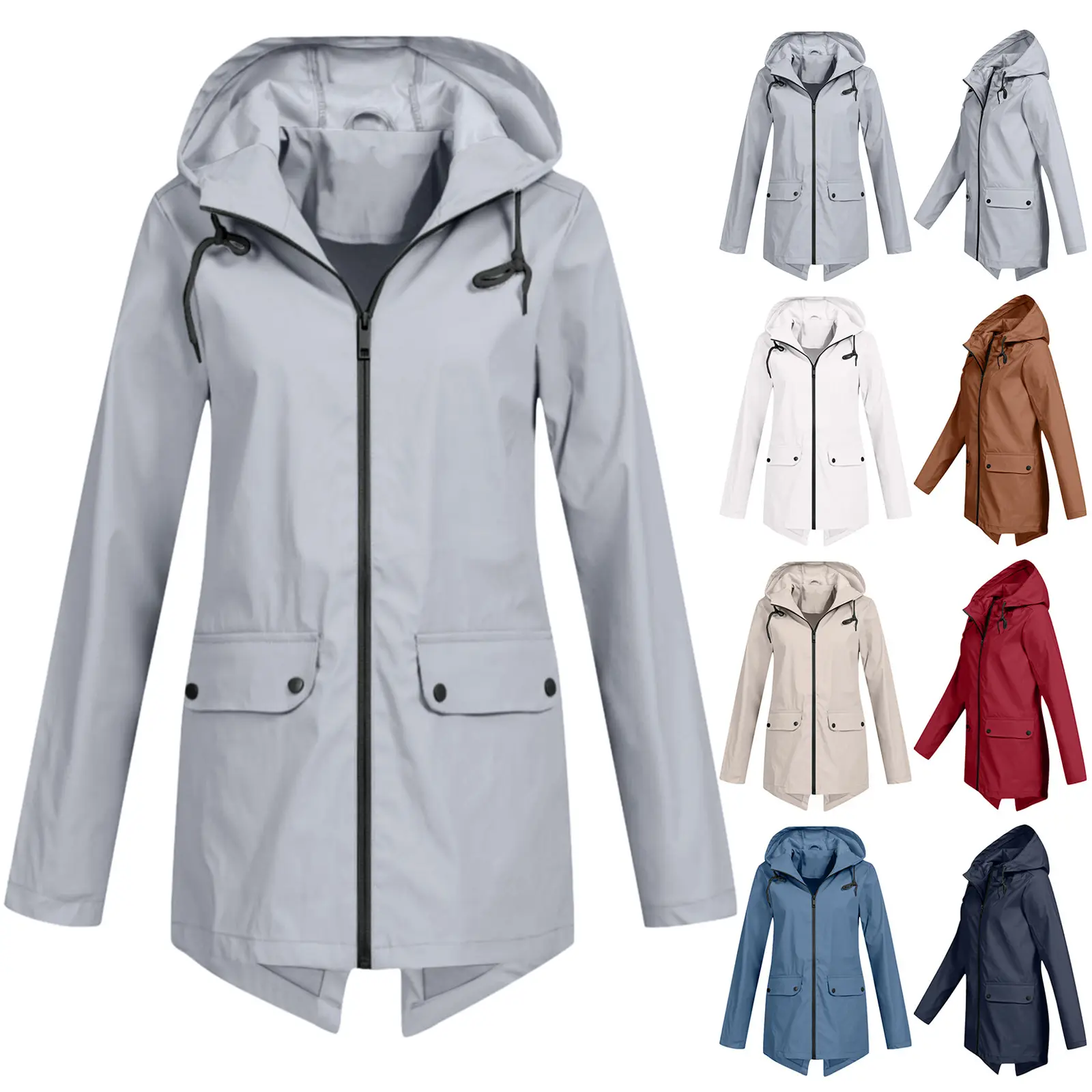 High Quality Explosive Hooded Lightweight Thin Outdoor Waterproof Raincoat Women Rain Jacket