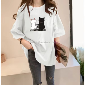 T-<span class=keywords><strong>shirt</strong></span> personnalisé pour <span class=keywords><strong>femme</strong></span>, <span class=keywords><strong>col</strong></span> <span class=keywords><strong>rond</strong></span>, style coréen, respirant, séchage rapide, en Spandex/Coton, coupe classique, manches courtes – Nouveauté été, Vente Flash - Product Image 2
