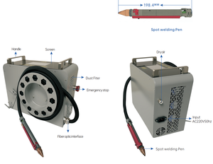 Machine de soudage laser portative de type refroidissement par air QCW 350W, type refroidissement par air - Product Image 2