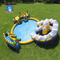 Parc aquatique gonflable sur mesure à prix d'usine avec piscine, nouveau design, parc aquatique gonflable terrestre pour jeux de toboggans aquatiques