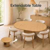 Table à manger extensible ronde à ovale 110 cm en MDF avec armoire de rangement, table extensible gain de place pour petit appartement
