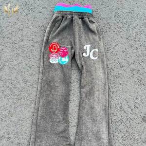 Triple Zip Layer Boxy Cropped Hoodie Baggy Sweatpants Stone Acid Wash Embroidery Patch Distress Sweatsuits Heavyweight Tracksuit - Product Image 6