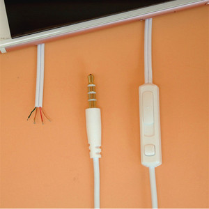 White Audio Cable 3.5 Mm With Remote <b>Control</b> 120 Cm Length Universal For Mobile <b>Phones</b> Headsets - Product Image 4