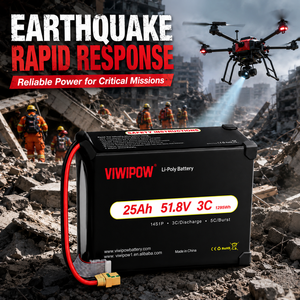 Batterie semi-solide pour drone VIWIPOW 14S 51.8V 25Ah 320Wh/kg, décharge 3C, certifiée CE pour drone de réponse aux urgences UAV - Product Image 1