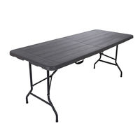 Table pliante en plastique personnalisable, carrée, légère, longue, blanche, portable, pour fêtes à thème en extérieur
