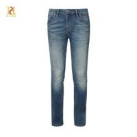 Celana Jeans Pria Premium High Street Straight Elegan dengan Cucian Low Saturation, Slim Fit, Ringan, Bahan Stretch, dan Bordir