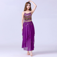 Ensemble de costumes de danse orientale pour femmes, style Bollywood, avec paillettes et perles, tenue de danse orientale professionnelle pour spectacle sur scène