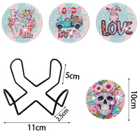 Art Flower Diamond Art Coasters Set 5D DIY Bloemendesign Schilderset Antislip Maat M 1mm Dikke Diamant Coaster met Houder