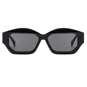 DS105 نظارات شمس دائرية كلاسيكية للجنسين رجالي وحريمي باللون الأسود بإطار كبير تُظهر وجه صغير بإطار كامل نظارات شمس كلاسيكية