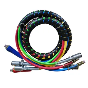 Autone BS505 Juego de línea eléctrica de aire para remolque 4 en 1 para freno de aire con envoltura de cable en espiral