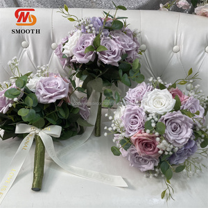 SMOOTH Custom High Quality OEM Wedding Flower Bouquet Holder Lilac Rose Flower Bouquet <b>Corner</b> Flowers Series - Product Image 2