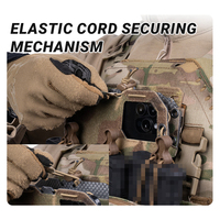 Support de navigation pliable tactique SIVI, support de téléphone portable MOLLE avec cordon élastique pour équipement d'entraînement en plein air
