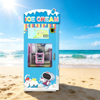 Robot distributeur de crème glacée intelligent à écran tactile, paiement multiple (pièces, carte, QR code), équipement commercial pour la vente de crème glacée molle