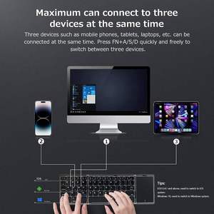 Custom <b>Keyboard</b> Foldable Italian Layout bluetooth Folding <b>Keyboard</b> Wireless <b>Keyboard</b> with Touchpad - Product Image 5