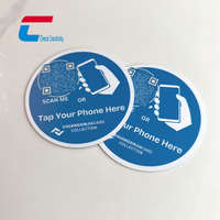 Logotipo de impresión personalizado código QR Iglesia Nfc etiqueta Dia100mm Nfc grifo etiqueta NTAG213 programado Pvc Nfc etiqueta pegatina para iglesias y asientos
