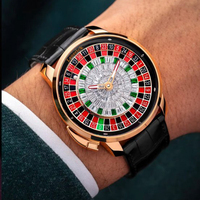 Montre mécanique automatique de luxe pour homme, design de roue sertie de diamants, acier inoxydable, étanche, cristal saphir, calendrier, affaires