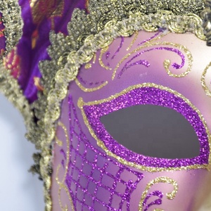 <span class=keywords><strong>Masque</strong></span> Vintage complet de luxe, <span class=keywords><strong>masque</strong></span> vénitien violet avec paillettes, Costume de carnaval, masques de fête - Product Image 6