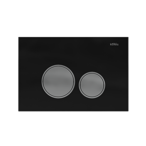 لوحة مشغل تدفق ثنائي للمرحاض لخزانات مخفية ، زر لوحة دفع من الزجاج الأسود - Product Image 2