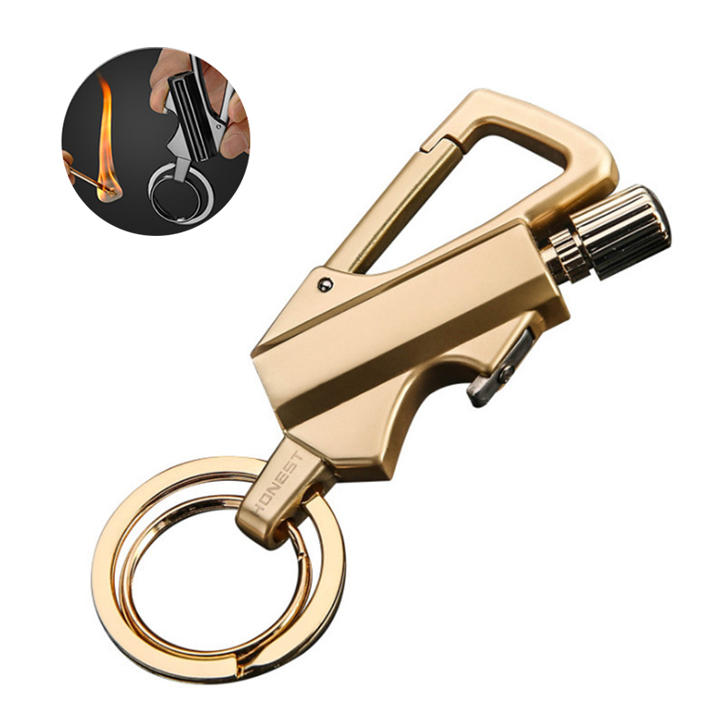 Металлический брелок, открывалка для бутылок, многоразовая многофункциональная подходящая зажигалка, прикуриватель