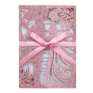 Invitación de Boda Europea en Forma de Corazón con Papel Dorado y Diseño de Cebolla para Invitados (Niño y Niña) - Product Image 2