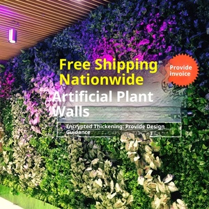 Mur végétal artificiel, gazon, verdure, panneau de plantes artificielles, jardin vertical, feuilles suspendues pour la décoration de mariage - Product Image 4