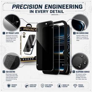 Protection d'écran en verre trempé anti-<span class=keywords><strong>espion</strong></span> sans poussière avec applicateur facile à installer pour <span class=keywords><strong>iPhone</strong></span> 14 15 16 17 18 Pro Max - Product Image 4